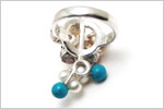 真珠とトルコ石のリング2