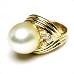k18大きな真珠のリング